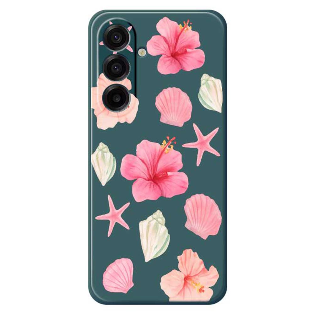 For Samsung Galaxy A17 5G Case Peach Blossoms Shells Pattern Printing Straight Edge TPU Phone Back Cover