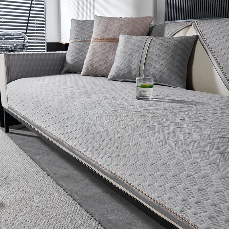 New High-End Summer Ice Silk Sofa Cushion Summer Mat Non-Slip Seat Cushion Premium Sense Cover Cloth Towel