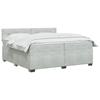Box Spring Bed with Mattress Light Gray 200 X 200 Cm Velvet