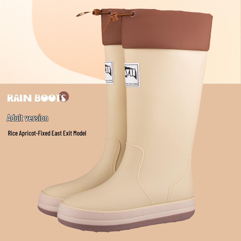 Wasserdichte Mid-Calf Anti-Rutsch Stiefel mit Kordelzug für Alle Jahreszeiten - Eltern-Kind-Stil Japanische Gummistiefel für Männer