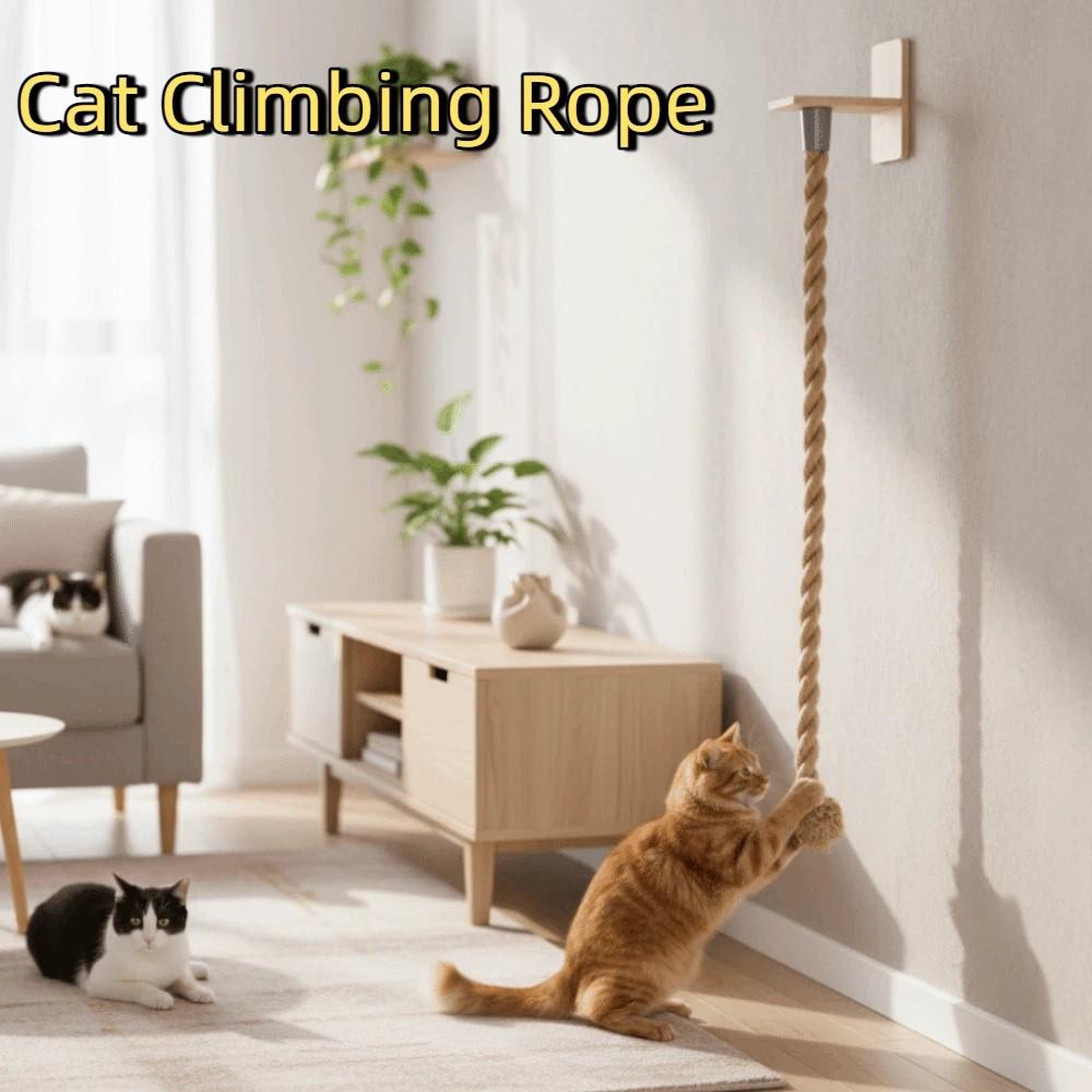 Bite Resistant Cat Scratch Rope Wear Resistant Cat Wall Rope Rack Funny Cat Climbing Shelf  Home