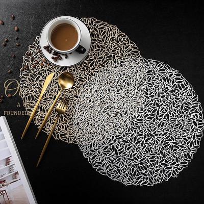 Creative Heat-Insulating PVC Cutout Placemat & Coaster for Restaurant or Room Decoration with Hot Stamping