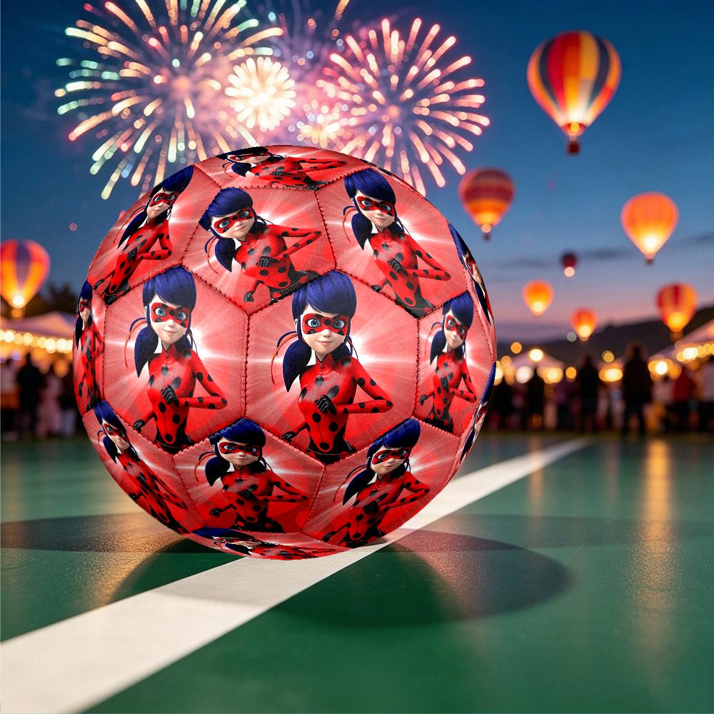 1pc Ladybug Pattern Football, Standard Size 5 Soccer Ball Stylish Sport Football for Competition Play and Training