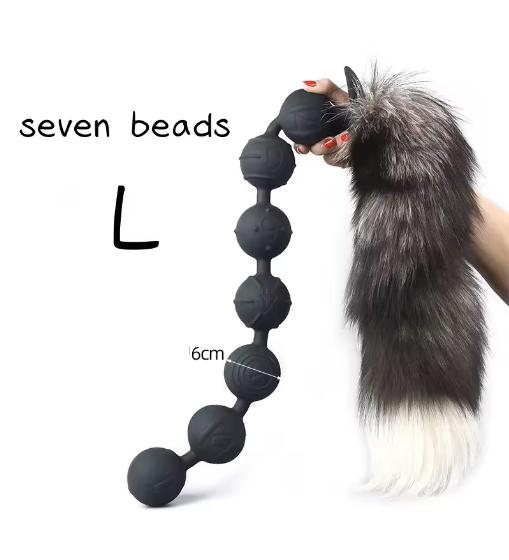 3-7beads Long Large Anal Tail Cosplay Soft Silicone Ball Dilator Sex Toys for Woman Man Anal Plug Massager Pull Beads Buttplug