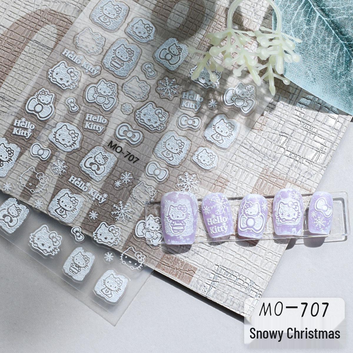 

3D Christmas Embossed Nail Stickers: Snowflakes, Snowman, Trees & Bells