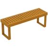 2-Seater Wooden Garden Bench with Slatted Seat Load 300 Kg for Outdoors 120x34x43 Cm Teak