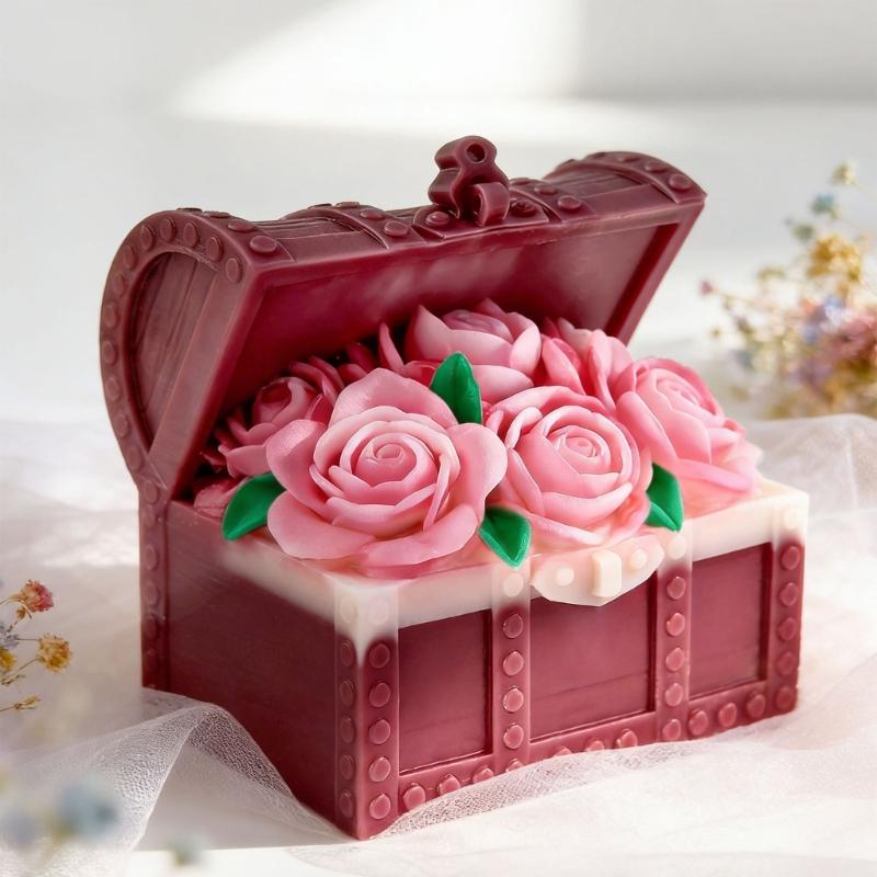 Detailed Rose Designs Silicone Candle Mould For Creating Beautiful Decorative Candle Home