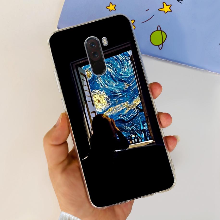 Para Xiaomi Pocophone F1 Funda Poco F1 Moda Flor Cubierta Silicona Suave Delgada Funda de Teléfono Para xiaomi Pocophone F1 Global F 1 Funda
