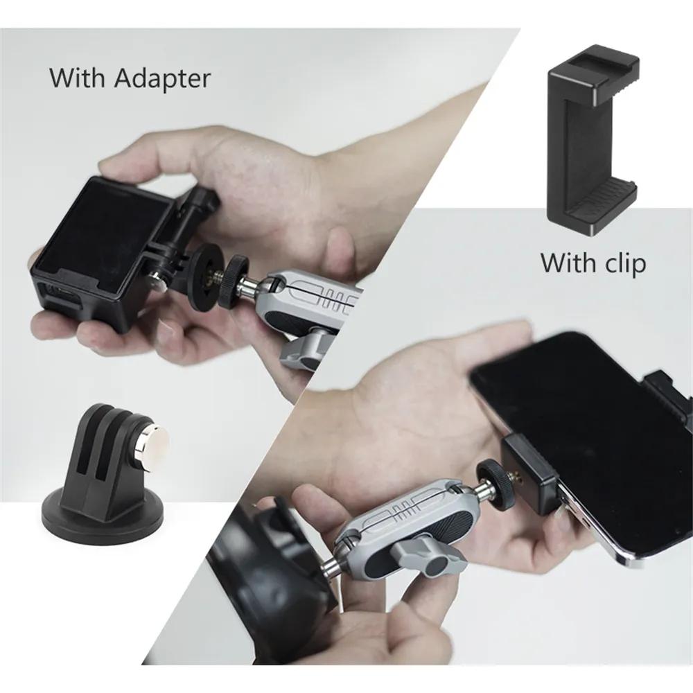 For Gopro13 DJI Action 4 Metal Car Suction Cup Mount Bracket 360 Adjustable 1/4 Standard Adapter for Insta360 X4 Ace Pro Car Cup