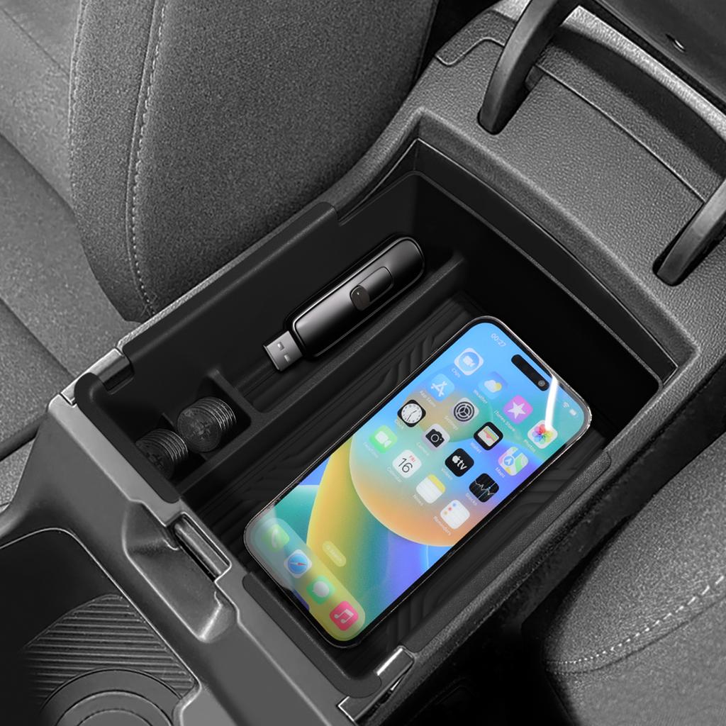 For Kia K4 2025 Center Console Armrest Storage Box Central Tray Organizer Car Interior Accessories Black