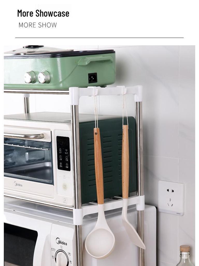 Retractable Stainless Steel Microwave and Bathroom Organizer Shelf