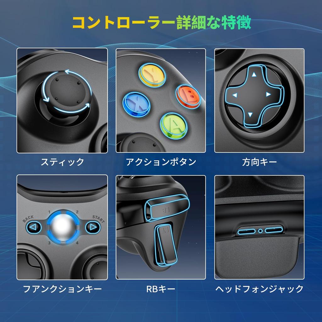 Kabelloser Gamecontroller für Xbox 360 USB niedrig dual ergonomisch langlebig kompatibel mit Windows enthält 4 Hilfskonsolen, Verbindung, Latenz,