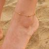 Minimalist Oval Beaded Snake Chain Anklet Adjustable Length Lightweight Foot Jewelry for Everyday Wear and Beach Outings