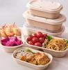 Deshangyuan 700ml Sugarcane Pulp Disposable Meal Boxes with Lids, 50-Pack