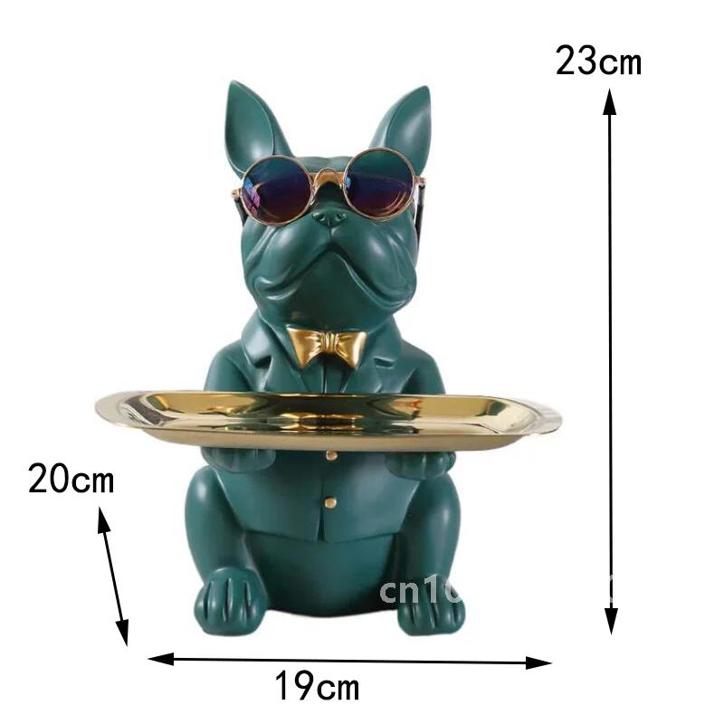 Bulldog Animal Figurines,Home Decoration Accessories,Table Ornaments,Storage Tray,Dog Model Statue,Sculpture Living Room Decor