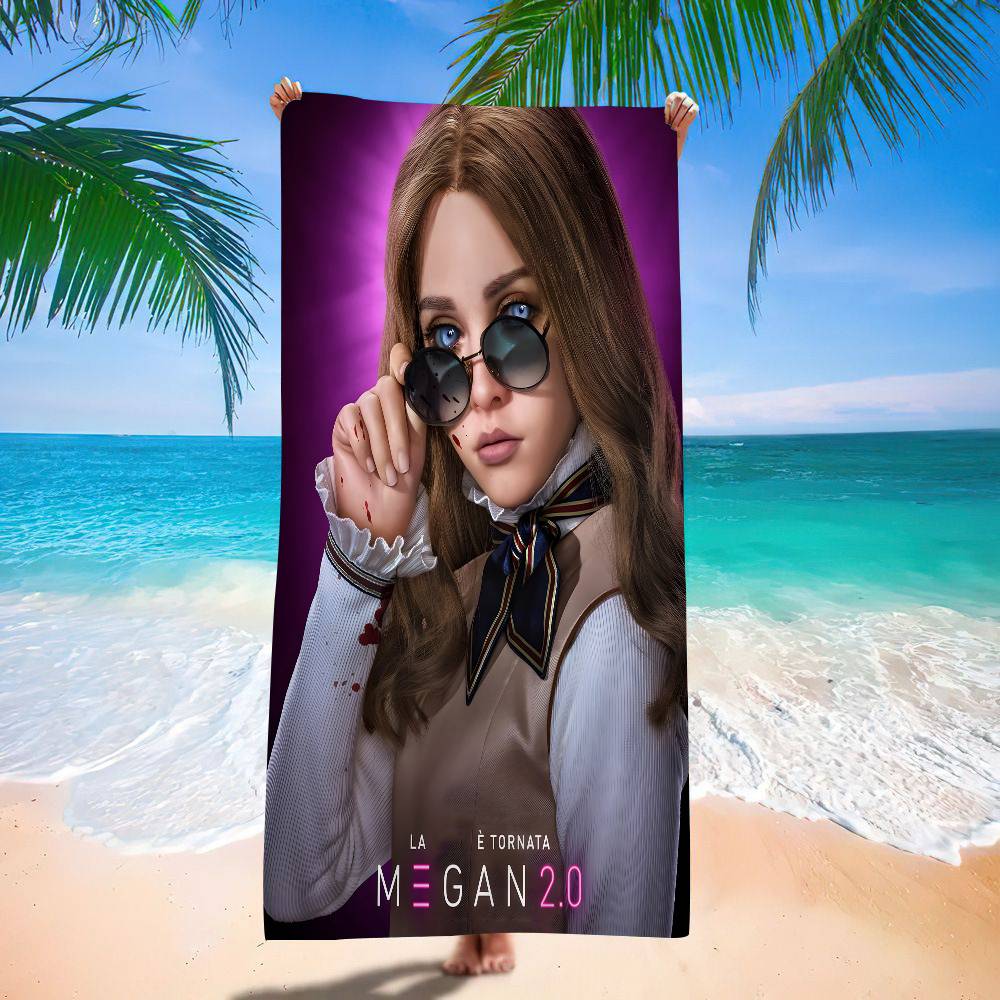 M-M3GAN 2.0 M-movie Microfiber Blanket Quick Drying Beach Towels Oversized Printing Super Absorbent Pool Towel Blanket
