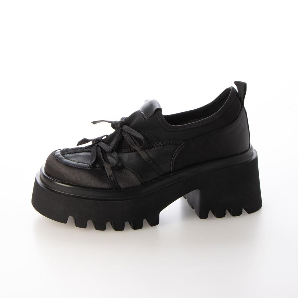 EVOL Damen Plateau-Loafer mit Doppelschleife, Größen 25,0 cm, Erhältlich in einer großen Größenauswahl von 22 cm bis 25 cm