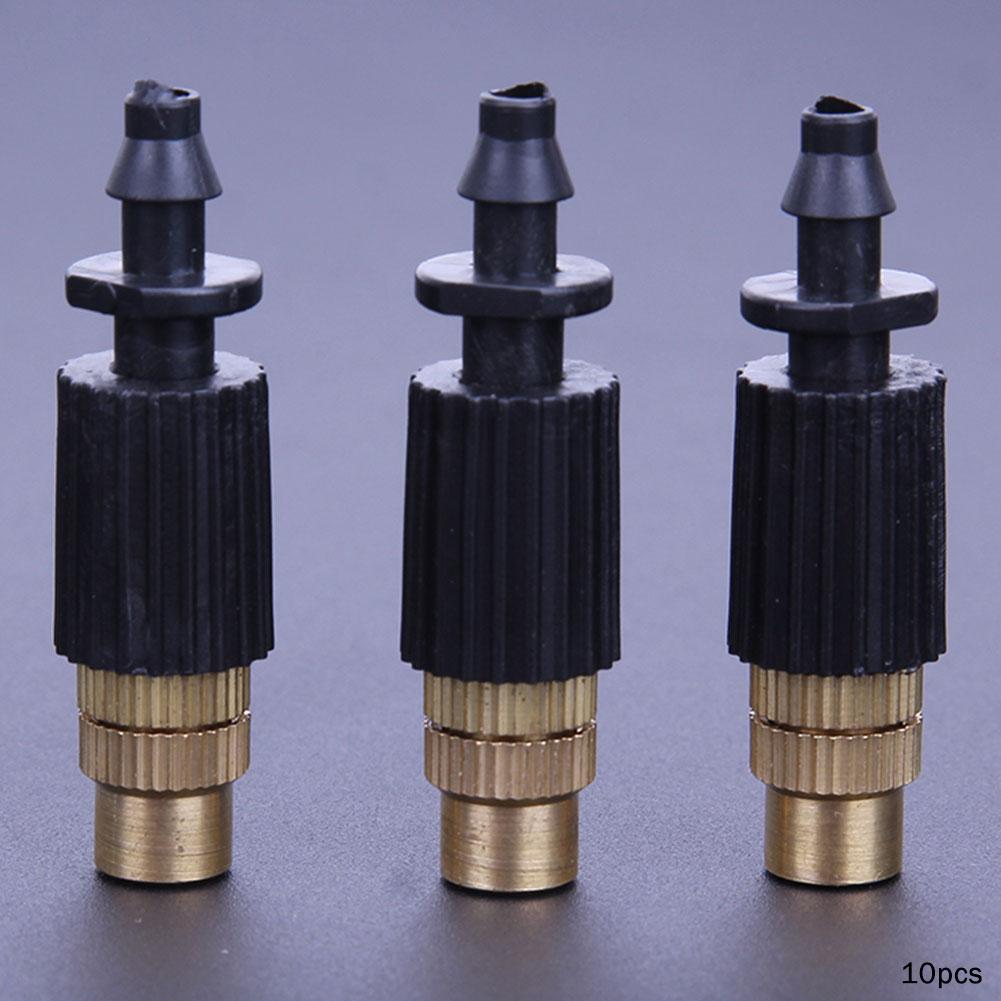 10Pcs Adjustable Copper Spray Nozzle Drip Irrigation Sprayer Nozzle Atomization Copper Nozzle for Lawn Vegetables Greenhouse