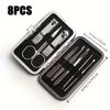 8/19PCS Professional Manicure & Pedicure Set Modern Style Fingernail Clippers with Straight Blade Edge, Cuticle Nippers & Tools
