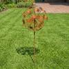 Rustic 3D Sphere Flower Stakes Metal Art Outdoor Decor  Patio Lawn Art Craft