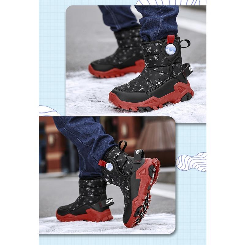 Kids Thickened Warm Waterproof Snow Boots For Boys And Girls Ankle Winter Boots