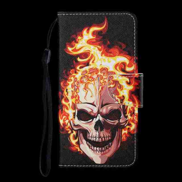 Leather Case For Samsung Galaxy S20 S21 S22 Ultra Flip Wallet Card Slot Holder Fashion Cartoon Painted Phone Book Cover S21ultra
