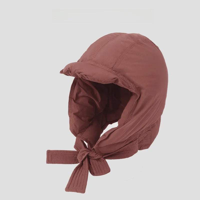 

Женская зимняя ветрозащитная пуховая шапка с защитным шарфом для велоспорта и катания на лыжах - корейский стиль Lei Feng One Size