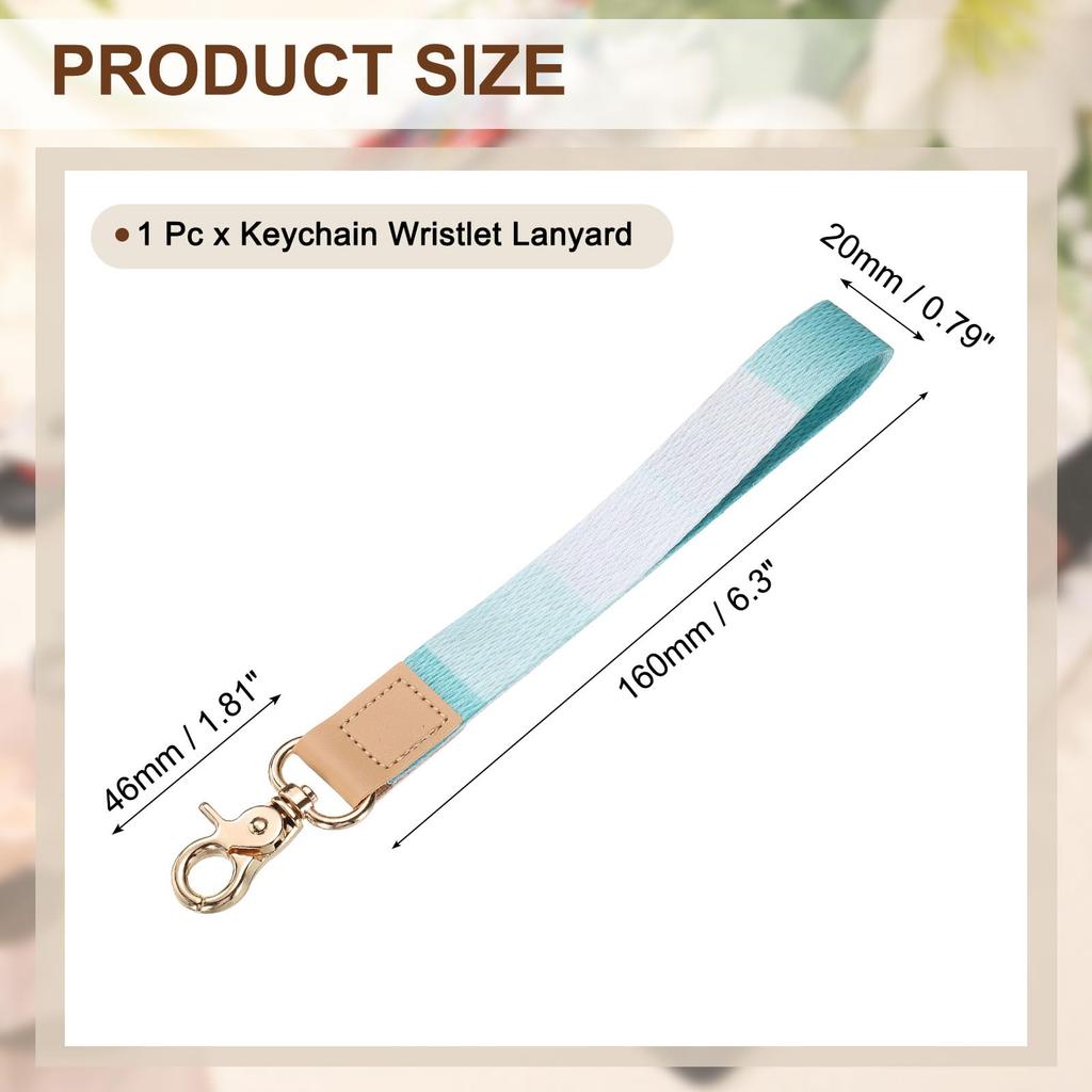 Wrist Strap 160mm Braided Strap with Gold for Car ID Azure Blue [uxcell] Keychain, Buckle, Unisex, Keys, Cards, Wallets,