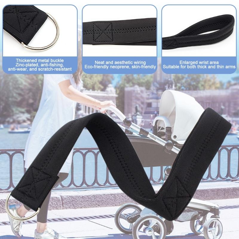 2pcs Reinforced Stroller Wristband With Soft Tear Resistant Design For Child Pram Pushchair Stability Quick Installation