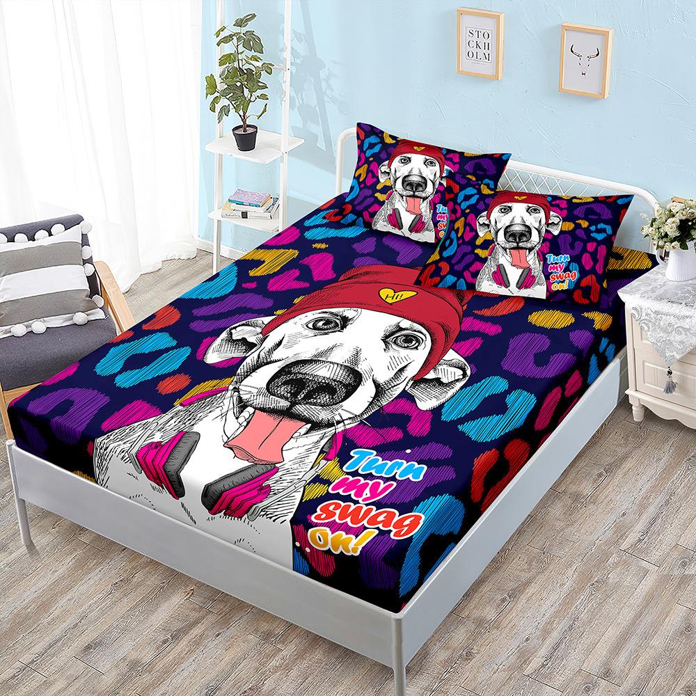 

Mattress Four-Piece Set Hip-Hop Graffiti Style Digital Printing Mattress Protective Cover Four-Piece Set Batch (90cm * 190cm * 40cm) Pillowcase * 1