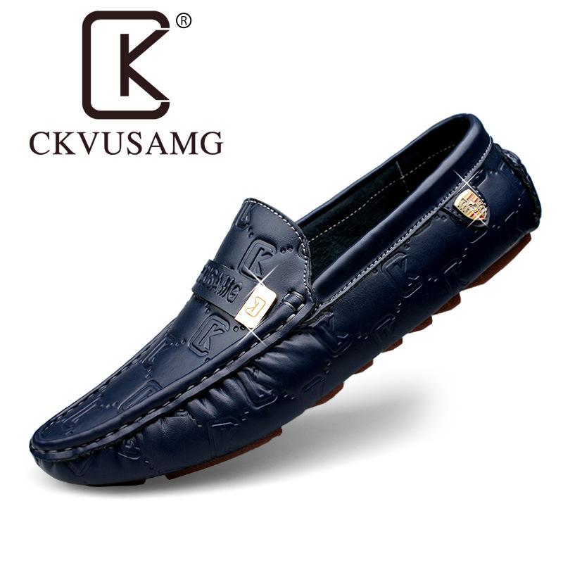 

Men s leather beanie shoes men s autumn and winter trend soft surface soft sole breathable driving shoes green 44