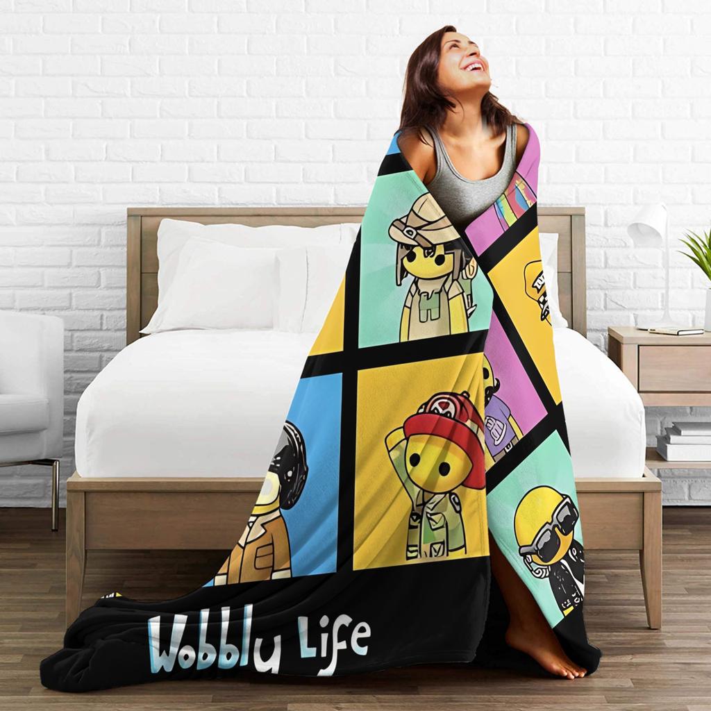 Soft Warm Blankets Travel Office Wobbly Life Sandbox Game Bedding Throws Flannel Bedspread For Outdoor Graphic Sofa Bed Cover