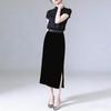 Fustă Midi Elegantă A-Line din Catifea de Mătase de Dud pentru Femei
