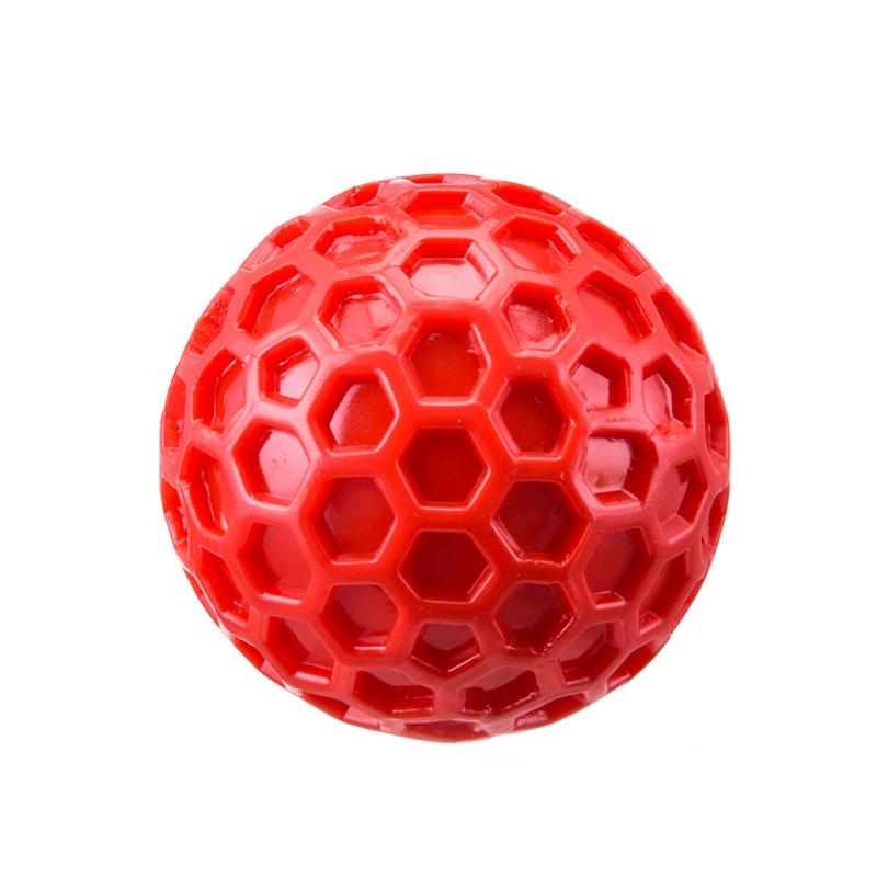 Hexa Bite Squeaky Chew Interactive Dog Toys Ball – Honeycomb Dental Cleaning Texture with Squeak & Bounce for Puppy Playtime