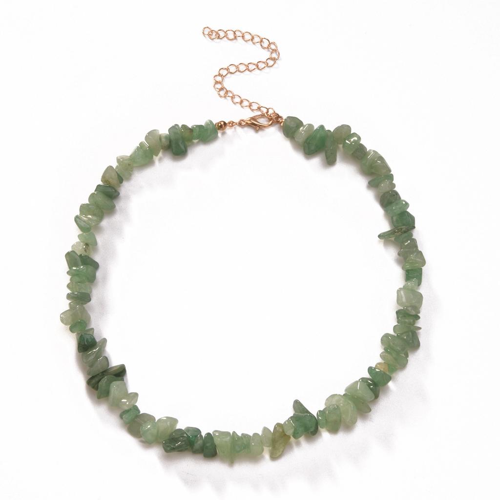 Europe, America, simple new short green Dongling necklace women, geometric fashion irregular stone necklace