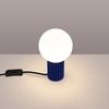 Lampka Biurkowa Nowoczesna Ultramaryna Ryflowany Korpus Szklana Biała Kula Włącznik Do Przedpokoju Salonu 1Xg9 8W Halo Sollux Lighting