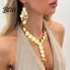 Tank Top Necklace Chunky Y Necklace Metal Discs Choker Textured