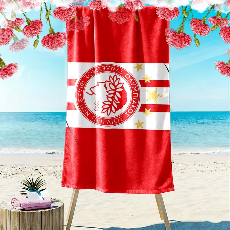 Olympiacos F.C.2 Print Strandtuch, Großes Weiches Schnelltrocknendes Handtuch für Strand Camping Schwimmen