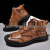 2025 Men's Plus Size Martin Boots - Mid-top, Autumn/Winter, Outdoor Casual, Thick Sole, Short Motorcycle Style.