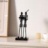 Abstract Characters Sculpture Metal Crafts Ornaments Desk Decoration Creative Black Figures Alloy Statue Room Aesthetic Decor