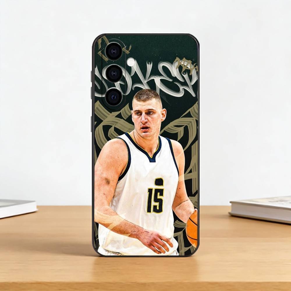 Basketball Sport N-Nikola Jokic Phone Case Black Silicone Soft For Samsung Galaxy A73,A72,A71,A70,A53,A52,A51