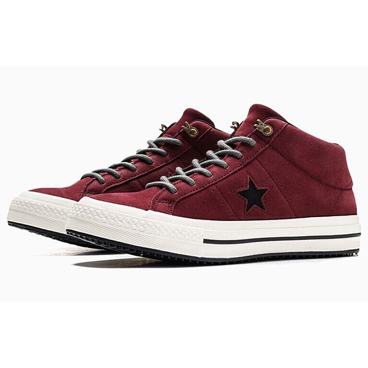 Converse One Star Retro Sports Casual Slip Resistant Durable Low Top Skate Shoes Unisex Sneakers Burgundy 162549C
