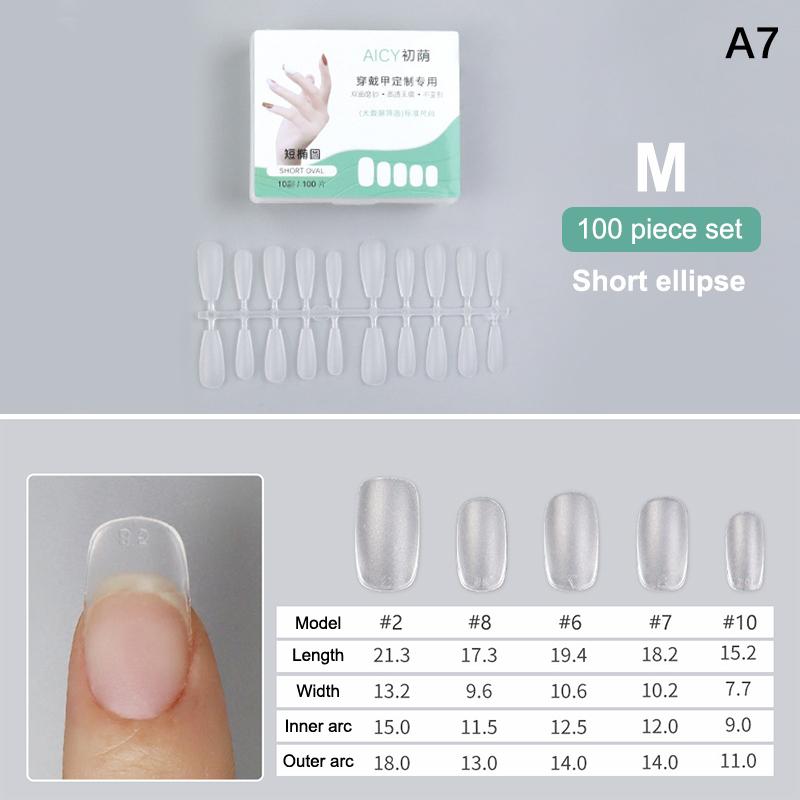 100Pcs/Box Matte Fake Nails No Polishing Press On False Nails Medium Short Design High Matt Soft Gel Nail Tips For Extension