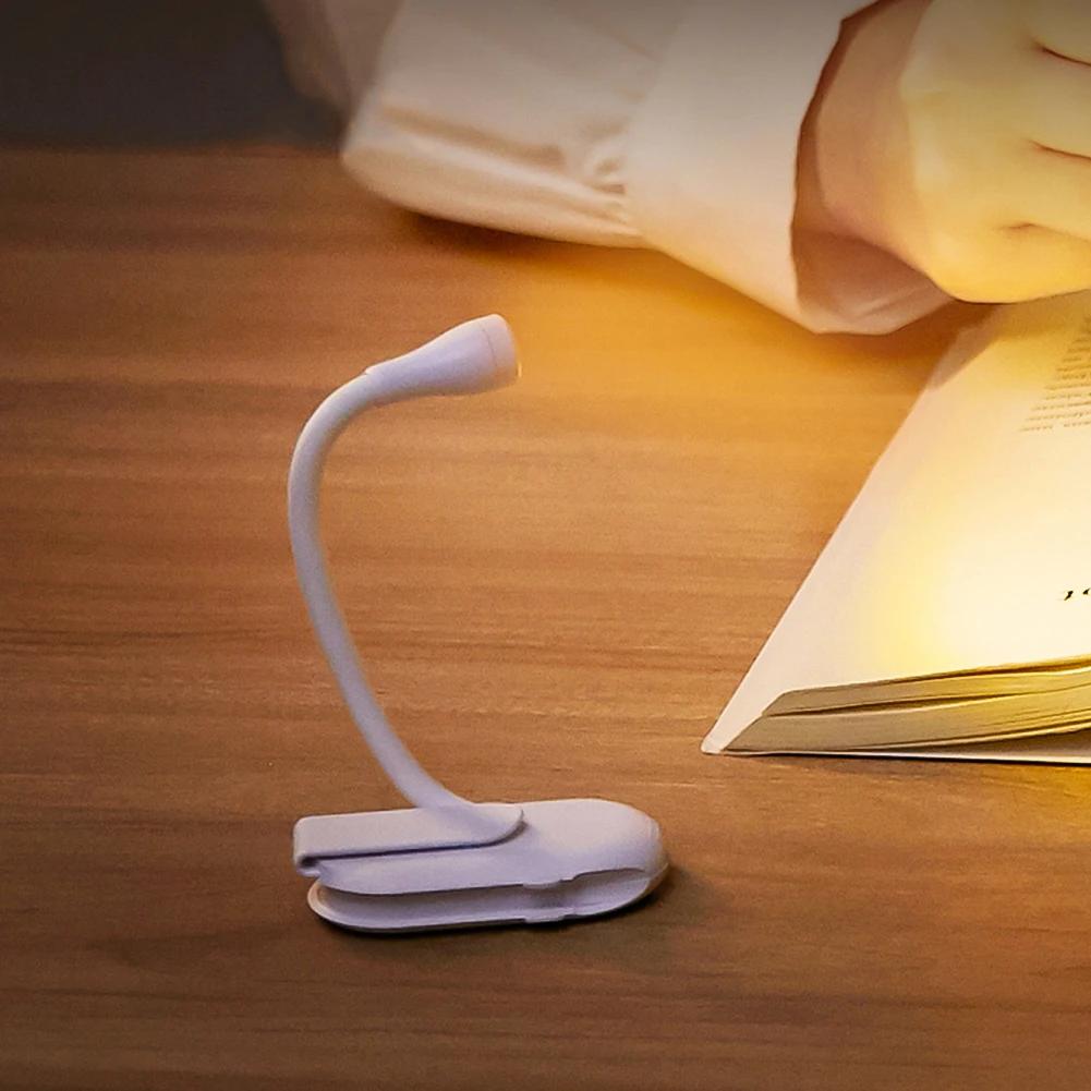 Book Light Mini LED Reading Light 3-Level Rechargeable Warm Cool White Flexible Easy Clip Lamp Read Night Reading Drop Shipping