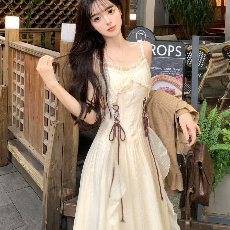 2026 Summer Chinese Style Qipao Ruffle Blouse & Camisole Dress Two-Piece Set for Women