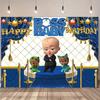 Banner de fundal frumos cu tematică Boss Baby, Temă distractivă Micul Șef pentru copii, Decorațiuni pentru petrecere, Accesorii foto