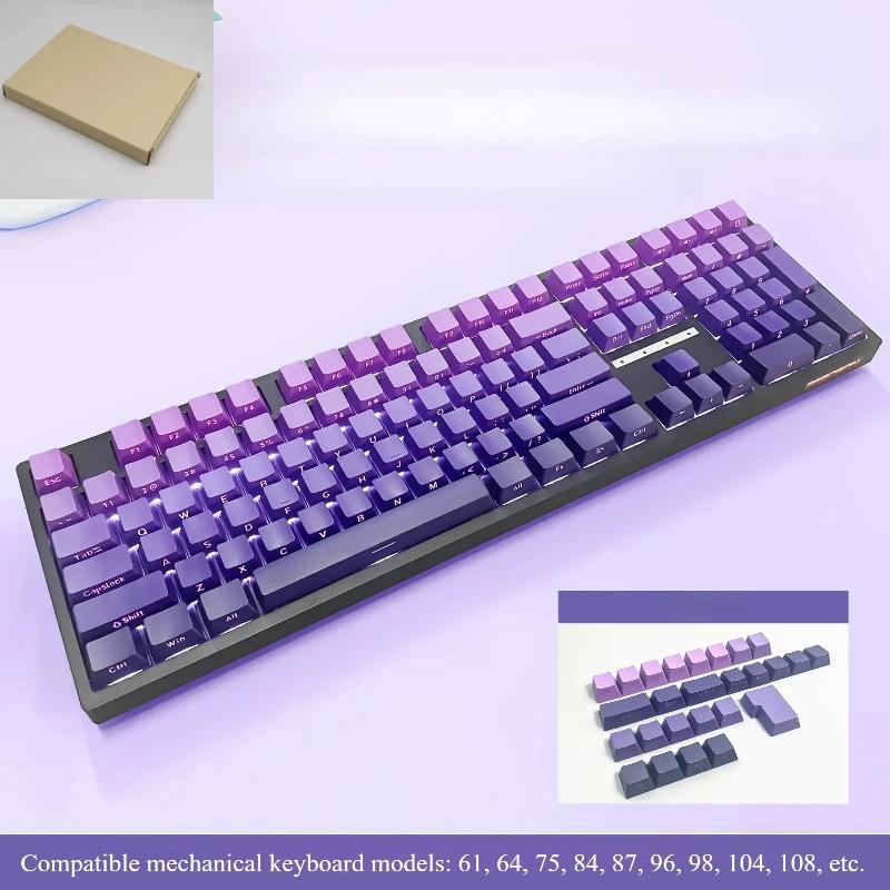 2025 Good Gradient Keycaps Side Printed Shine Through PBT Double Shot OEM Profile for MX Switches Gaming Keyboard 130+key Caps