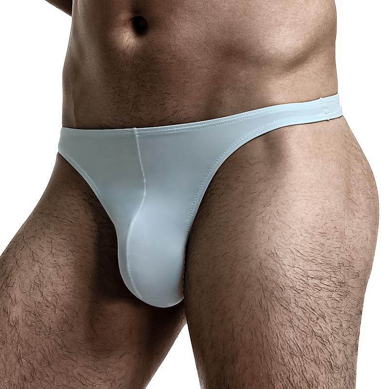 Pánská sexy ledová hedvábná tanga s nízkým pasem a U-konvexním designem
