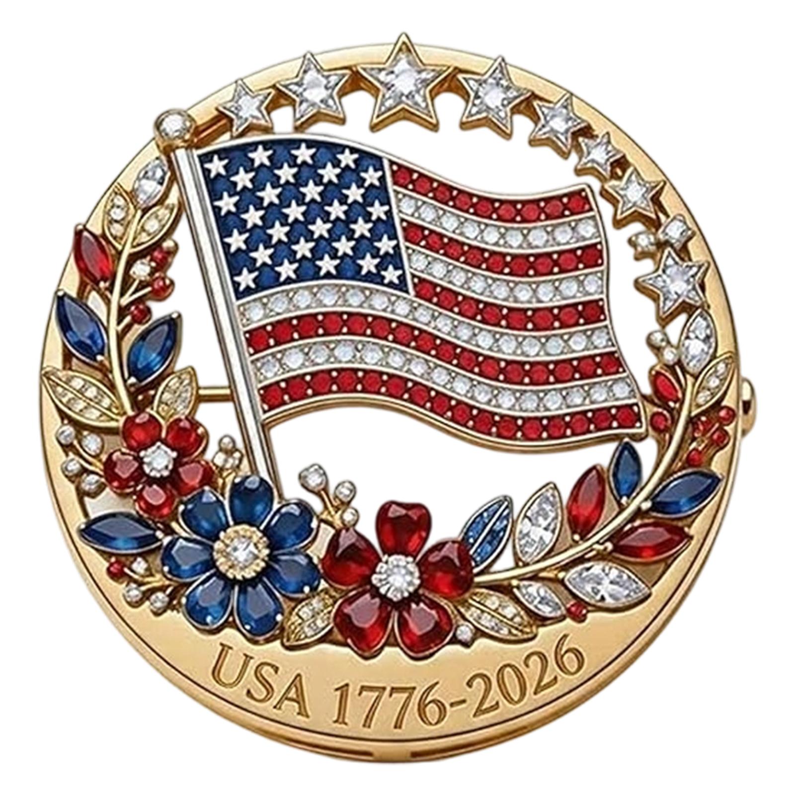 2inch US 250th Anniversary Enamel Brooch Pin Red White Blue American Flag Lapel Pin 250th Anniversary Pins Badge