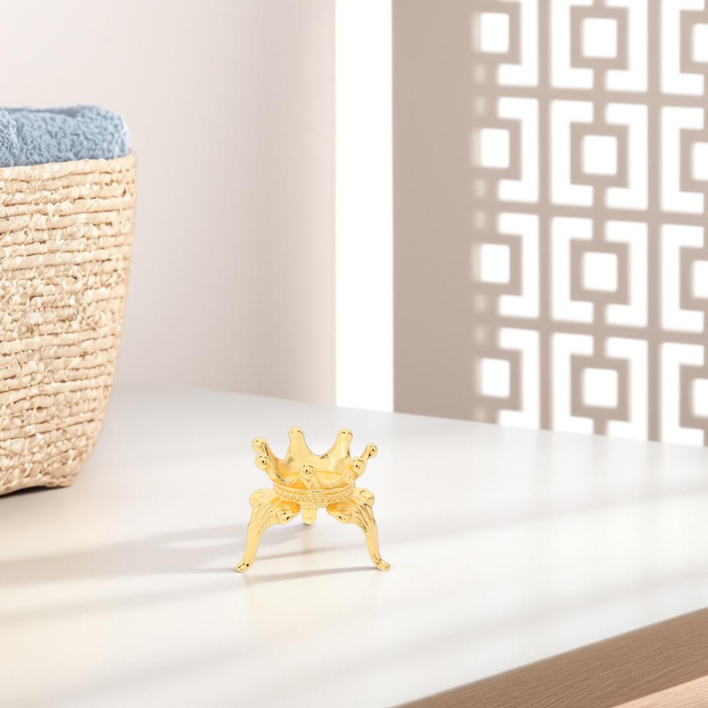 Crystal Ball Base Alloy Mini Crown Display Stand Elegant Sturdy Holder for Crystal Sphere Quartz Ball Ornament Egg Globe Table
